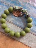 Silicone beaded wristlet keychain